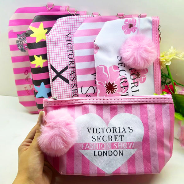 Victoria Secret Makeup Carry Pouch With Bow Keychain