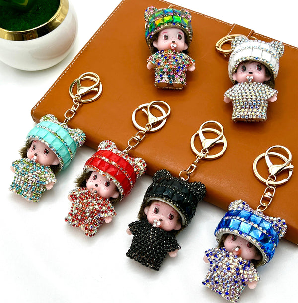 BABY FULL Rhinestone Keychain WITH NIPPLE