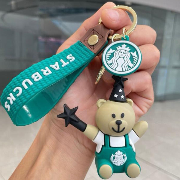 PVC Starbucks Teddy Bear KeyChain