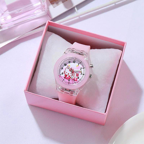 Hello Kitty Cartoon Luminous Silicone Watch Children's Watch