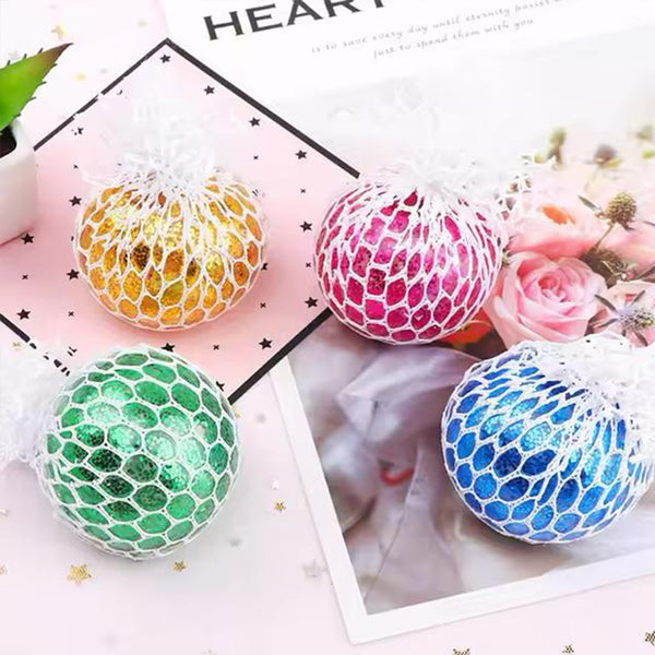 1PC Squishy Glitter Mesh Balls Squeeze