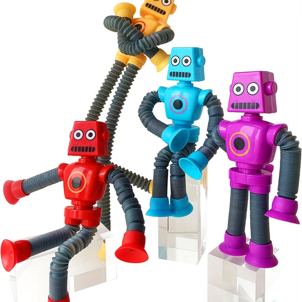Suction Cup Toys Kids Robot Pop Tube Sensory Playing Early Education
