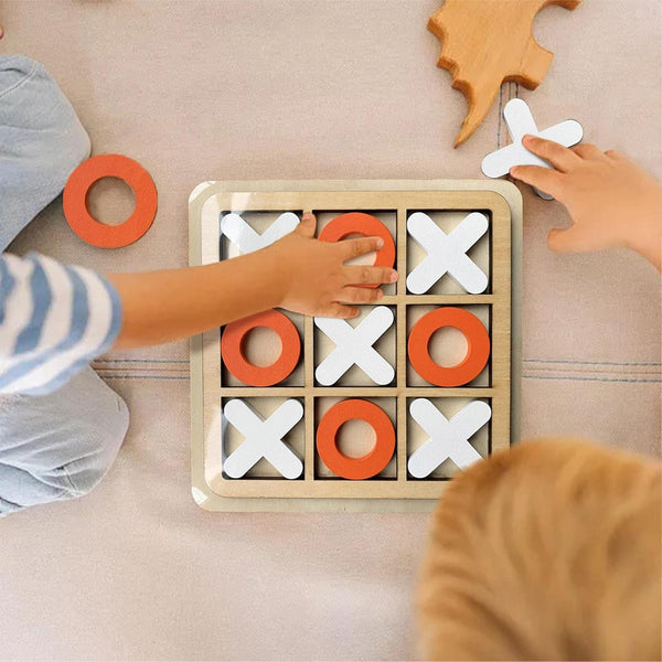 Tic Tac XO Wooden Puzzle Game For Kids (Random Color) One Piece