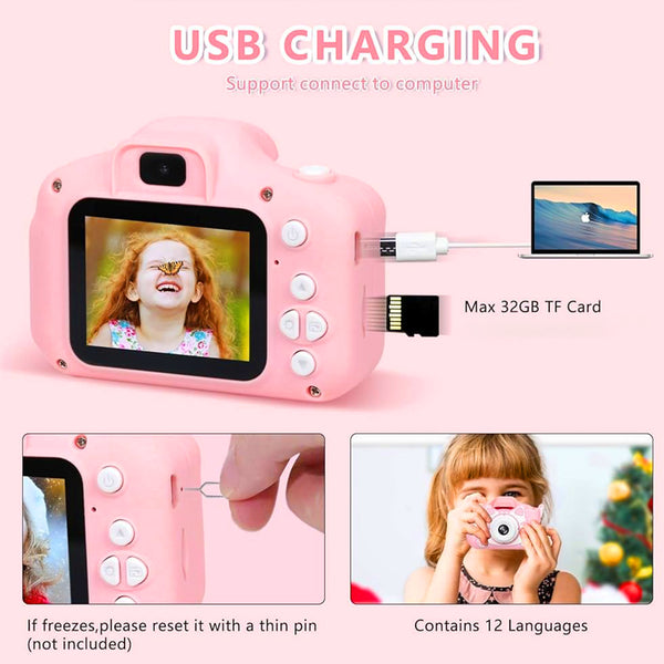 Kids Digital Video Camera 1080P Mini Camera HD 2 inch Screen