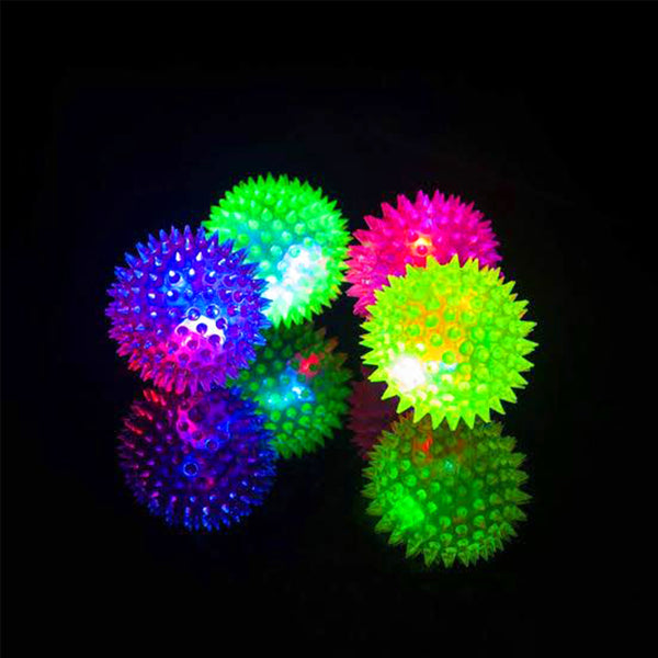 Spiky Flashing Light Ball Bouncy & Glow in the Dark Fun Toy
